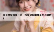 限号是字母算什么（汽车字母限号是怎么限的）