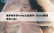海外拼多多temu入驻条件（temu跨境电商入驻）