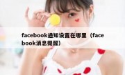 facebook通知设置在哪里（facebook消息提醒）