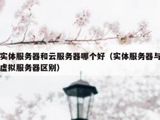 实体服务器和云服务器哪个好（实体服务器与虚拟服务器区别）