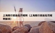 上海限行抓拍处罚规则（上海限行抓拍处罚规则解读）