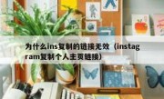 为什么ins复制的链接无效（instagram复制个人主页链接）