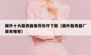 国外十大服务器推荐软件下载（国外服务器厂商有哪些）