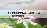 怎么查看自己的twitter账号（twitter账号在哪里看）