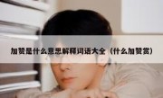 加赞是什么意思解释词语大全（什么加赞赏）