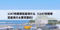 1247找规律后面填什么（1247找规律后面填什么要完整的）