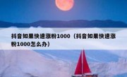 抖音如果快速涨粉1000（抖音如果快速涨粉1000怎么办）
