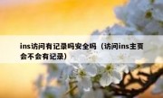 ins访问有记录吗安全吗（访问ins主页会不会有记录）