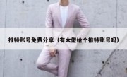 推特账号免费分享（有大佬给个推特账号吗）
