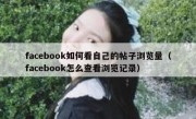 facebook如何看自己的帖子浏览量（facebook怎么查看浏览记录）