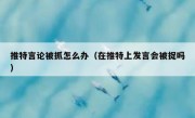 推特言论被抓怎么办（在推特上发言会被捉吗）