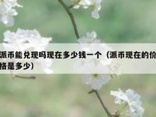 派币能兑现吗现在多少钱一个（派币现在的价格是多少）