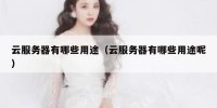 云服务器有哪些用途（云服务器有哪些用途呢）