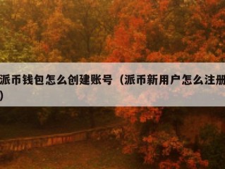 派币钱包怎么创建账号（派币新用户怎么注册）