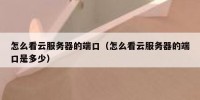 怎么看云服务器的端口（怎么看云服务器的端口是多少）