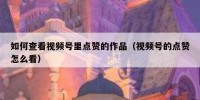 如何查看视频号里点赞的作品（视频号的点赞怎么看）