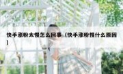 快手涨粉太慢怎么回事（快手涨粉慢什么原因）