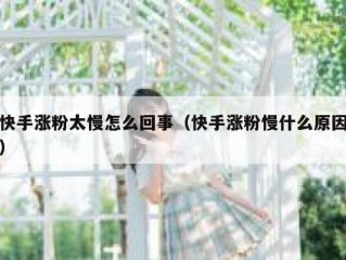 快手涨粉太慢怎么回事（快手涨粉慢什么原因）