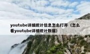 youtube详细统计信息怎么打开（怎么看youtube详细统计数据）