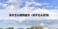 派币怎么赚钱最快（派币怎么卖钱）
