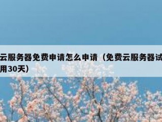 云服务器免费申请怎么申请（免费云服务器试用30天）