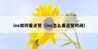 ins如何看点赞（ins怎么看点赞时间）