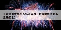 抖音里的粉丝团名称怎么改（抖音粉丝团怎么显示团名）