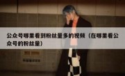 公众号哪里看到粉丝量多的视频（在哪里看公众号的粉丝量）