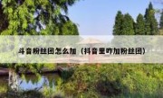 斗音粉丝团怎么加（抖音里咋加粉丝团）