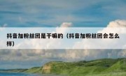 抖音加粉丝团是干嘛的（抖音加粉丝团会怎么样）