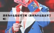 派币为什么验证不了呢（派币为什么验证不了呢）