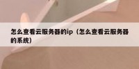 怎么查看云服务器的ip（怎么查看云服务器的系统）