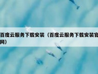 百度云服务下载安装（百度云服务下载安装官网）