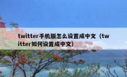 twitter手机版怎么设置成中文（twitter如何设置成中文）