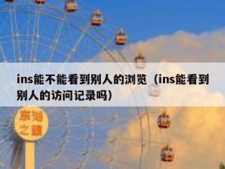 ins能不能看到别人的浏览（ins能看到别人的访问记录吗）