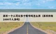 派币一个人可以多个账号吗怎么弄（派币持有1000个人多吗）