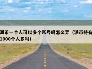 派币一个人可以多个账号吗怎么弄（派币持有1000个人多吗）