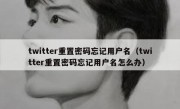 twitter重置密码忘记用户名（twitter重置密码忘记用户名怎么办）