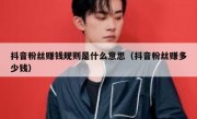 抖音粉丝赚钱规则是什么意思（抖音粉丝赚多少钱）