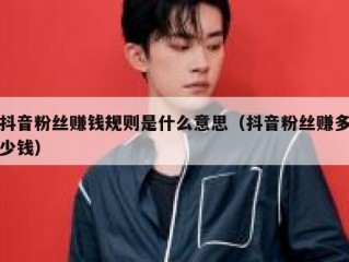抖音粉丝赚钱规则是什么意思（抖音粉丝赚多少钱）