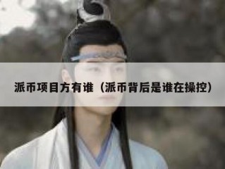 派币项目方有谁（派币背后是谁在操控）