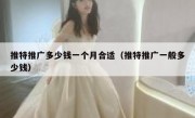 推特推广多少钱一个月合适（推特推广一般多少钱）