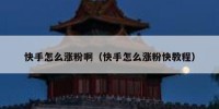 快手怎么涨粉啊（快手怎么涨粉快教程）