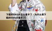 下载好tiktok怎么看不了（为什么我下载的tiktok看不了）