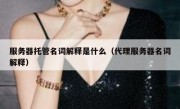 服务器托管名词解释是什么（代理服务器名词解释）