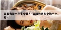 云服务器一年多少钱?（云服务器多少钱一个月）