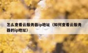 怎么查看云服务器ip地址（如何查看云服务器的ip地址）