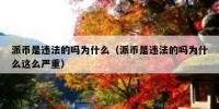 派币是违法的吗为什么（派币是违法的吗为什么这么严重）