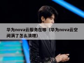 华为nova云服务在哪（华为nova云空间满了怎么清理）