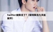 twitter被限流了?（推特限流几天能解开）